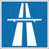 Autópálya - útvonaltípust jelző tábla