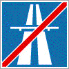 Autópálya vége - útvonaltípust jelző tábla