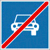 Autóút vége - útvonaltípust jelző tábla